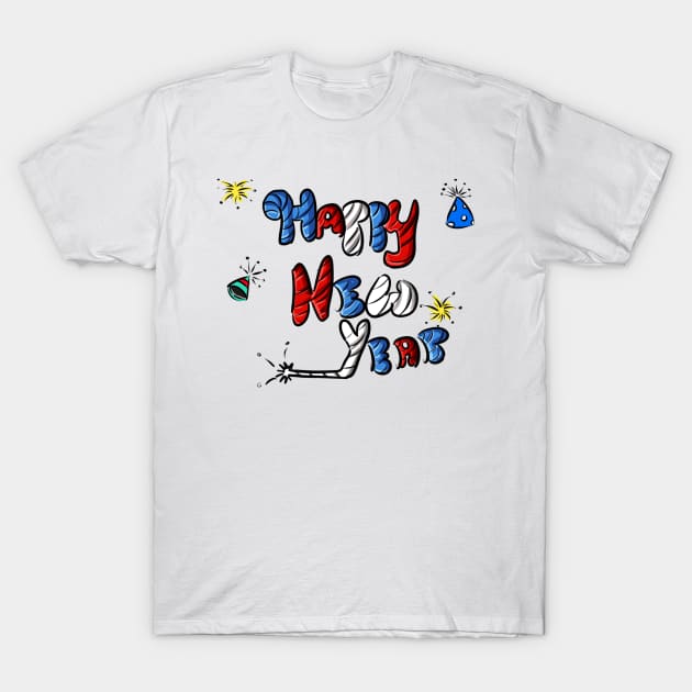 Happy New Year T-Shirt by Make_them_rawr